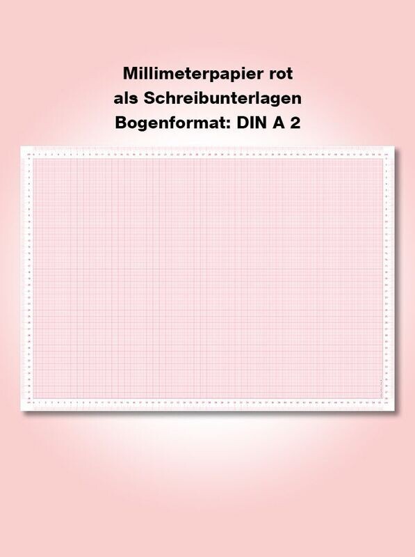 Millimeterpapier als Schreibunterlage - Farbe: rot
