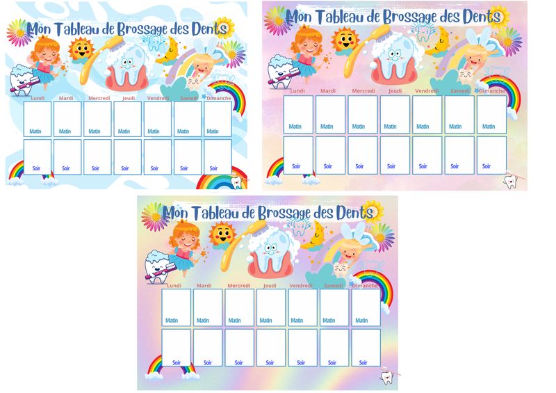 Mon tableau je me brosses les dents