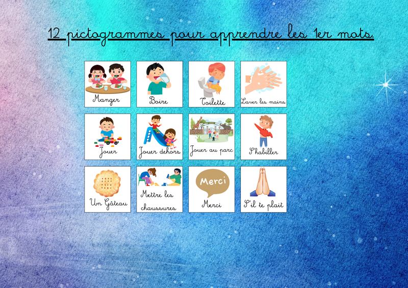 12 pictogrammes APPRENDRE