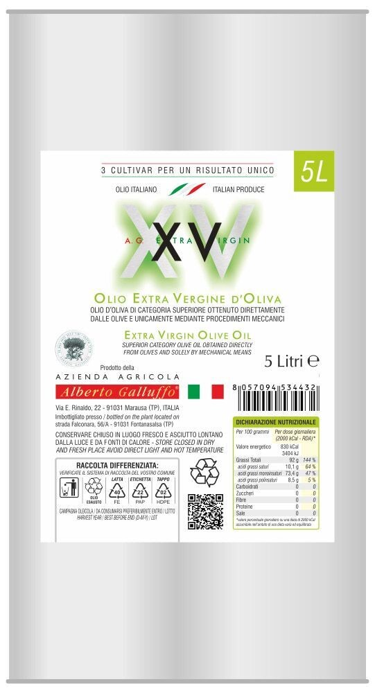 Olio Extra Vergine di Oliva "XV" latta lt.5