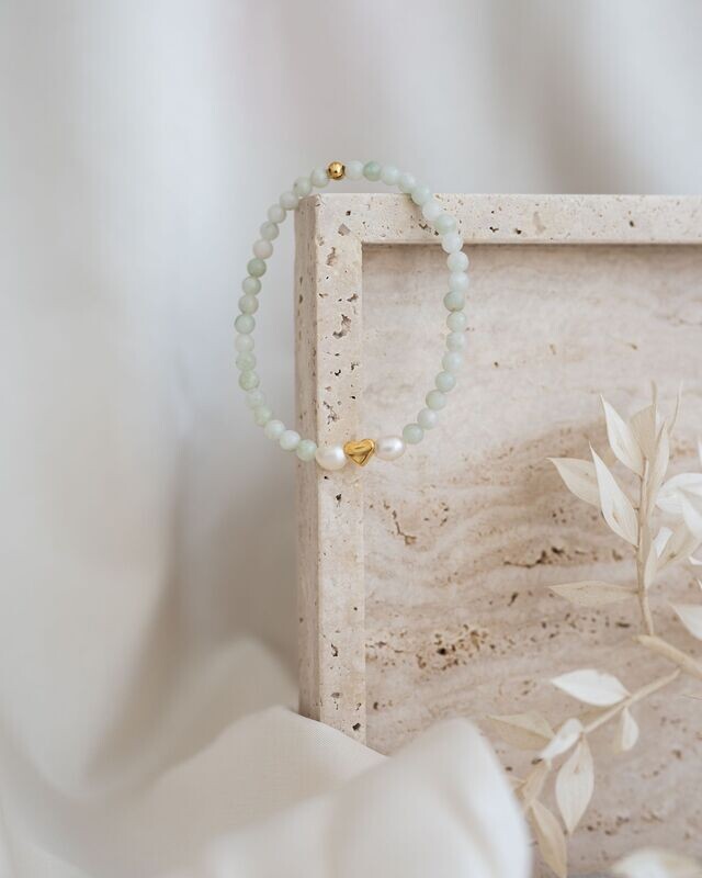 Perlenarmband - green heart