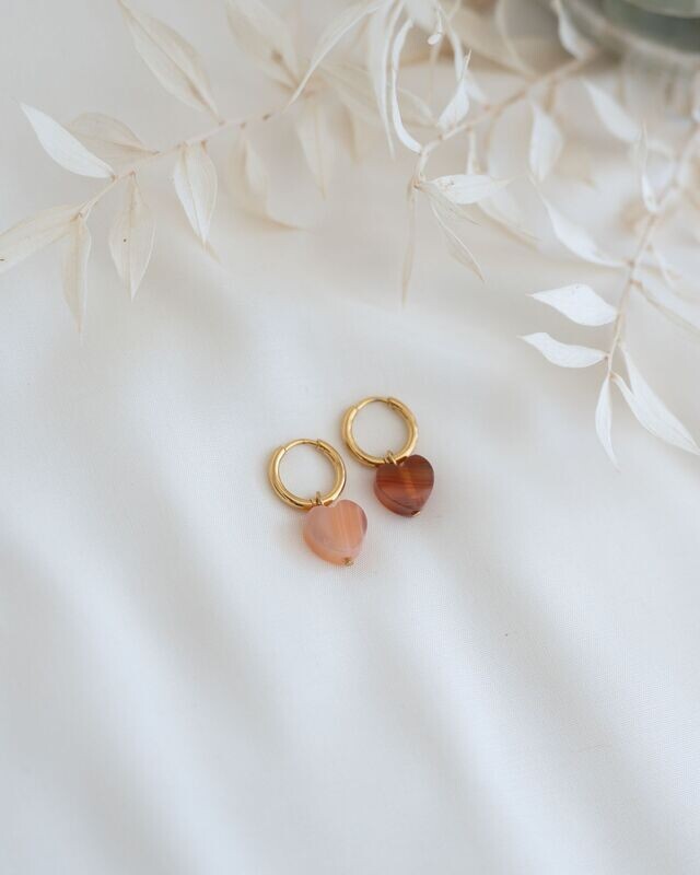 Ohrringe - orange heart
