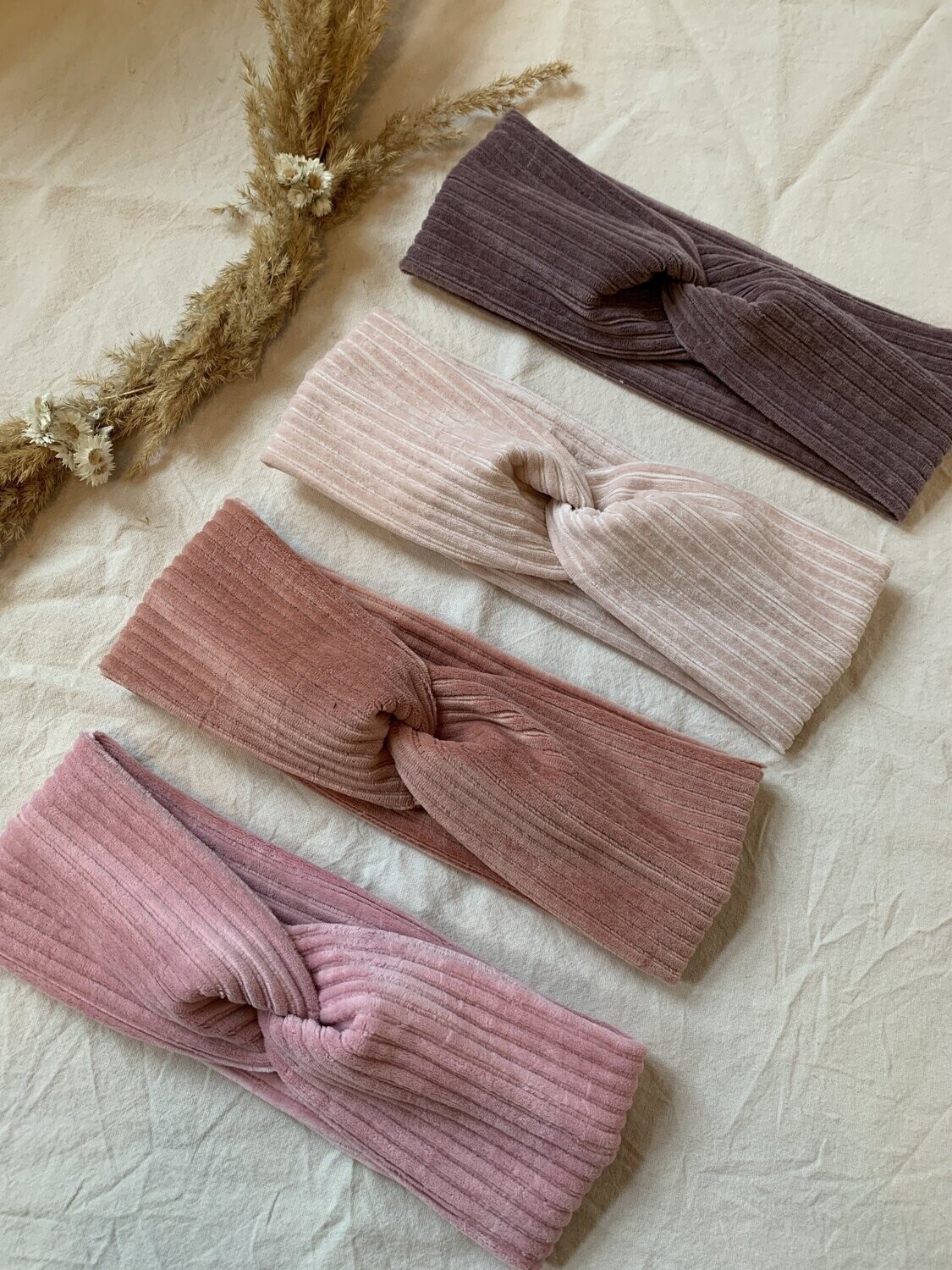 Cord Stirnband Rosa Töne