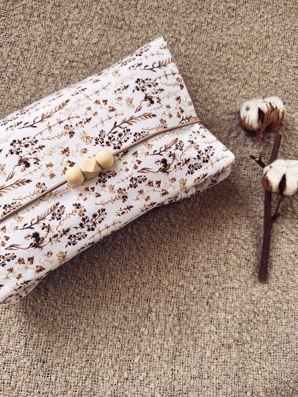 Windeltasche/ Wickeltasche  Trockenblumen Braun