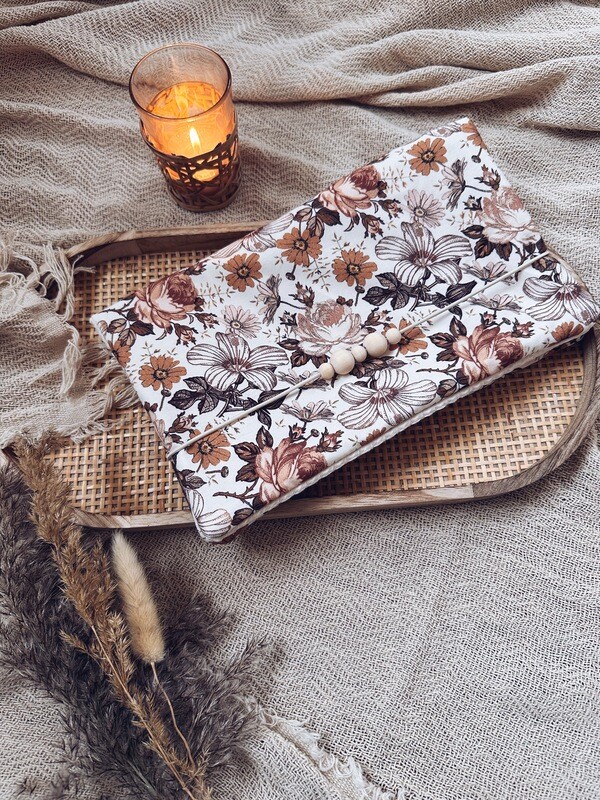 Windeltasche/ Wickeltasche  Vintage Blumen Braun