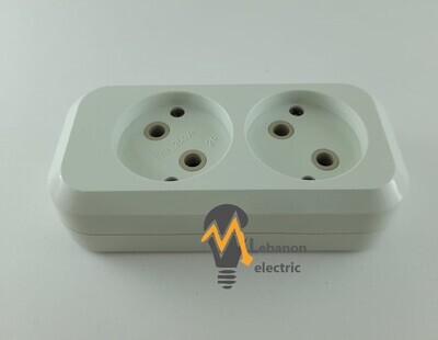 2 Port Plug Installed directly European Socket 16A 250V/بريز ظاهر مجوز عادي