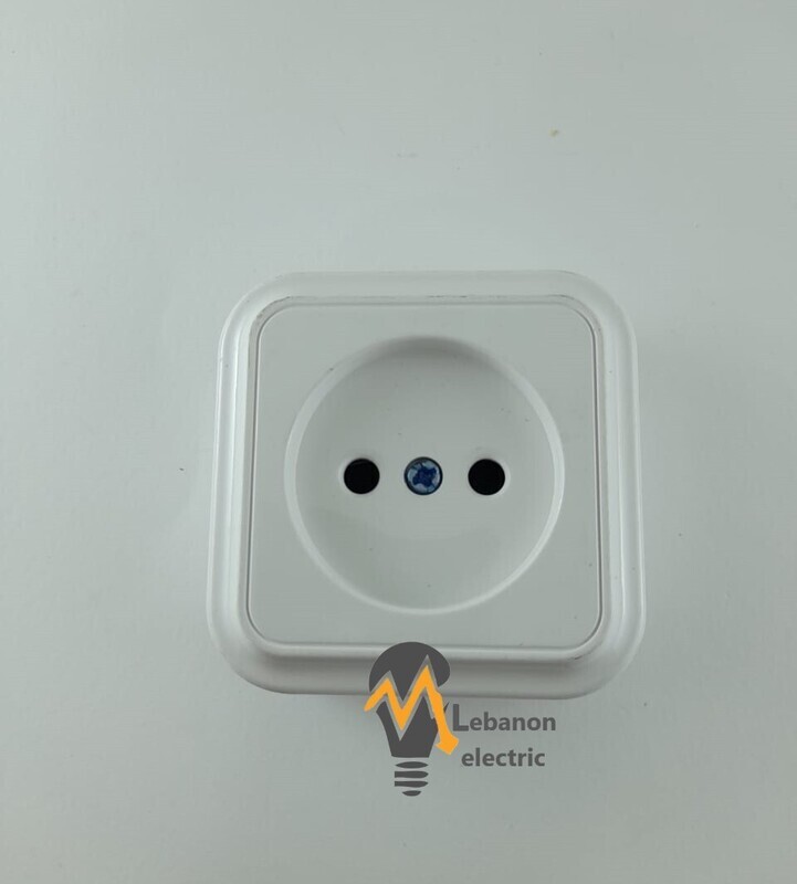 Port Plug Installed directly European Socket 16A 250V/بريز ظاهر مفرد عادي