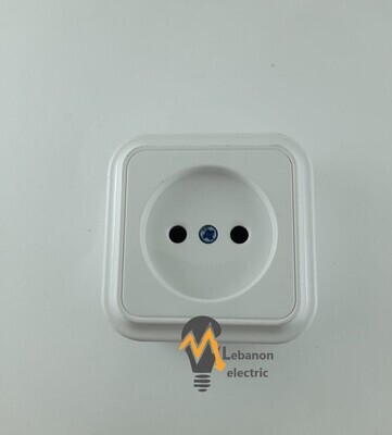 Port Plug Installed directly European Socket 16A 250V/بريز ظاهر مفرد عادي