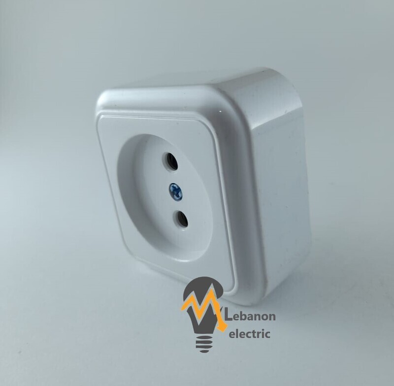 Port Plug Installed directly European Socket 16A 250V/بريز ظاهر مفرد عادي