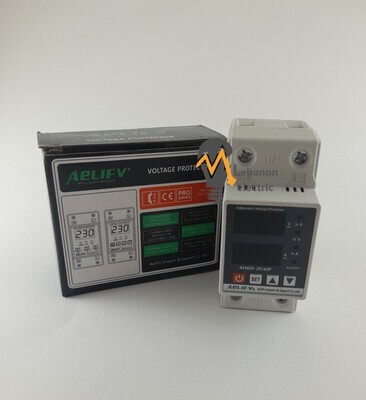 63A/40A 220V Din Rail Adjustable Recovery Reconnect Over and Under Voltage Protective Device Protector Relay Over Voltage Protection/ساعة حماية