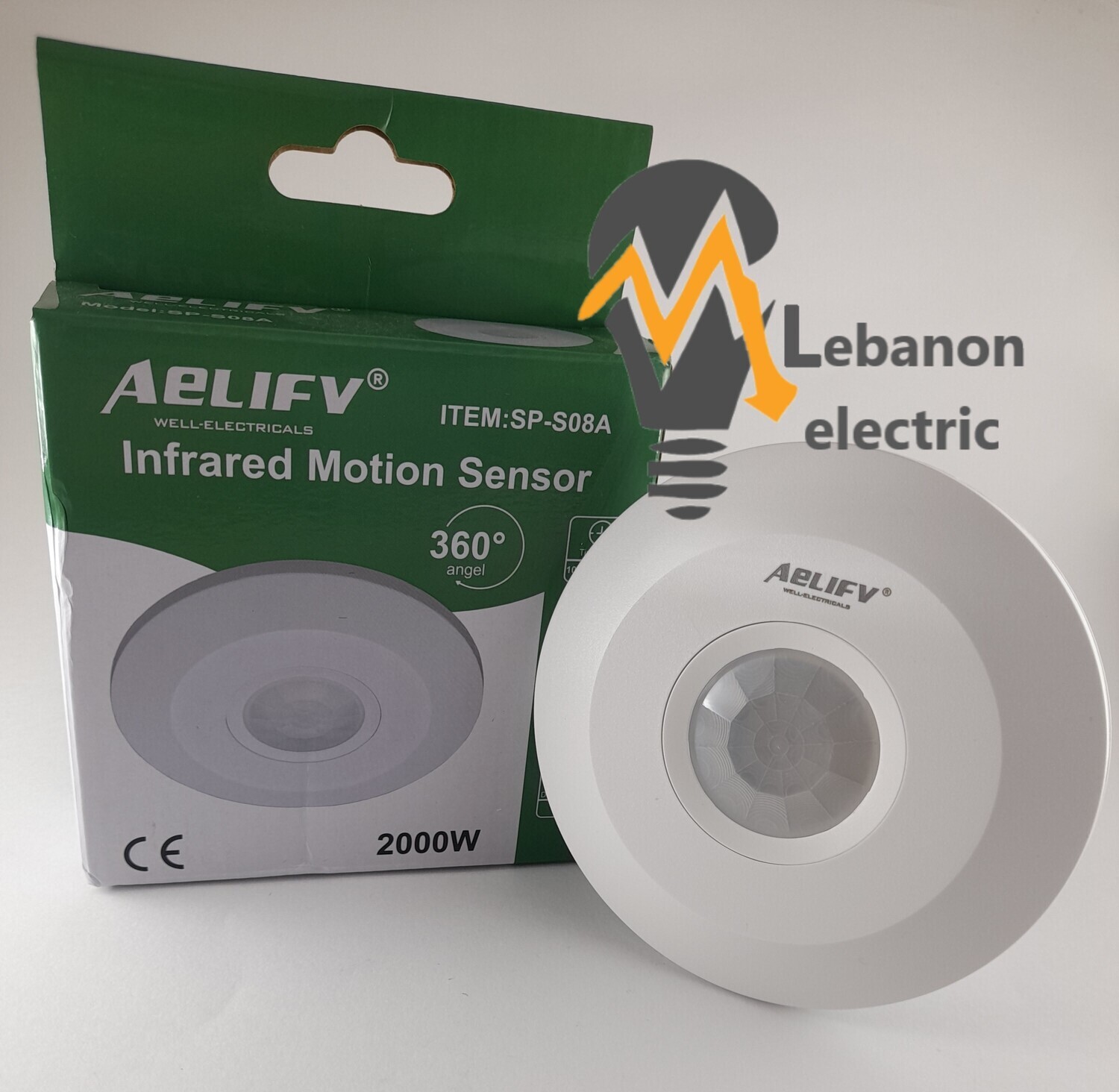 Indoor Motion Detector,programmable,infrared Sensor,range 6m/360,led/سانسر حركة