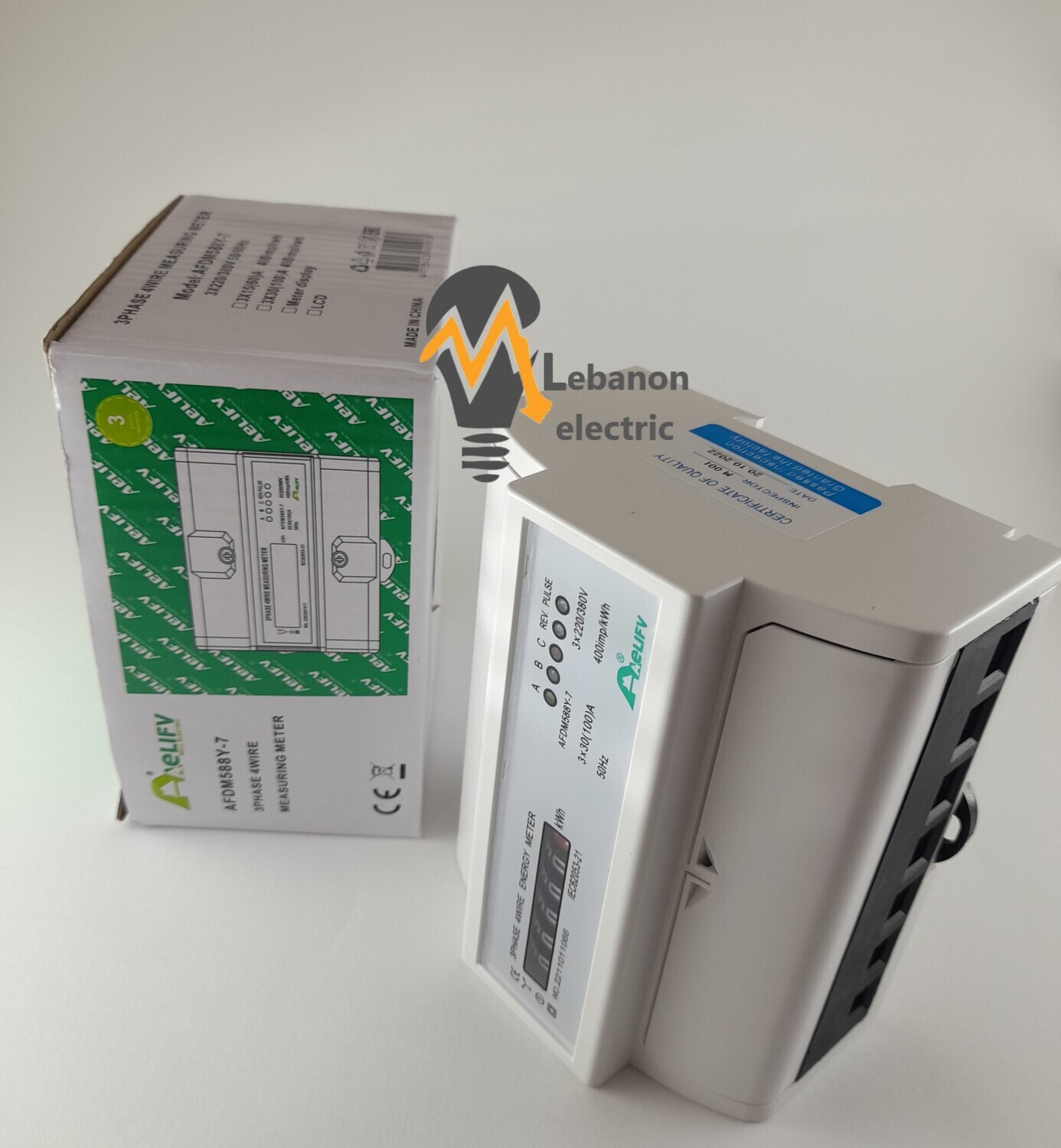Three Phase 7P Analog Electronic Energy Counter Mechanical KWH Meter AC 380V 5-100A DIN Rail Mounting/عداد 3 فاز
