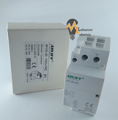 63A 2 Pole 1NO / 1NC 220v Single Phase Modular AC Magnetic Contactor/كونتكتير سكة مجوز