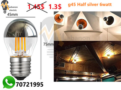 YDJoo Half Chrome Light Bulb 4W G45/لمبة كروم