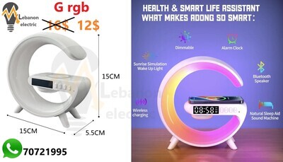 Mini Multifunction Wireless Charger Pad Stand Speaker TF RGB Night Light/G rgb