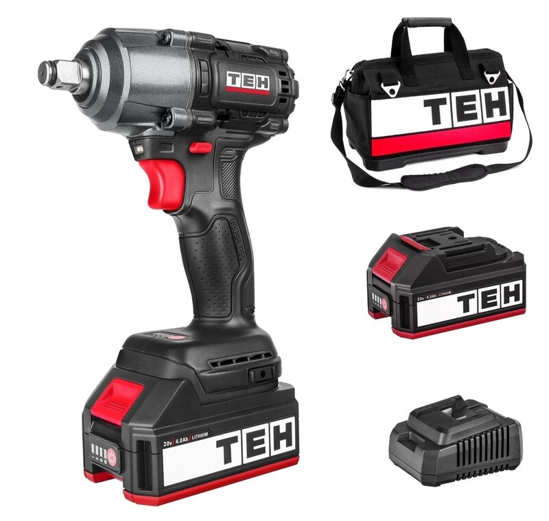Cordless Brushless Impact Wrench 1/2 inch High Torque  500Nm Starter Kit LW500-4.Ah