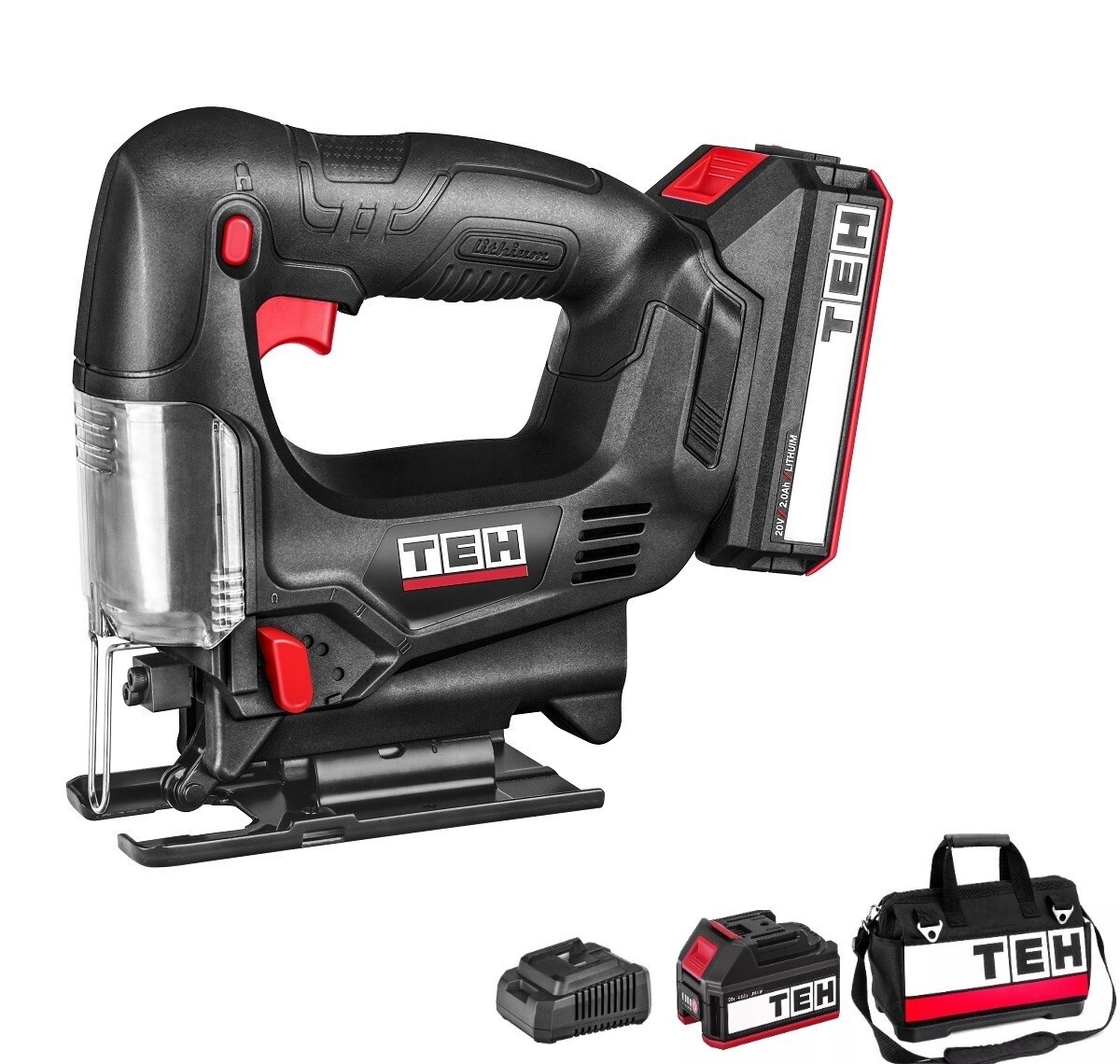 TEH 20V Jig Saw 65mm Max Cutting Depth In Wood, in Metal 8mm CORDLESS JIGSAW LJS665 with Liion