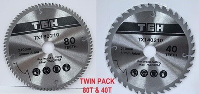 210mm 80T &amp; 40T Circular Saw Blade TCT Wood Mitre saw blade Teeths Festool Bosch