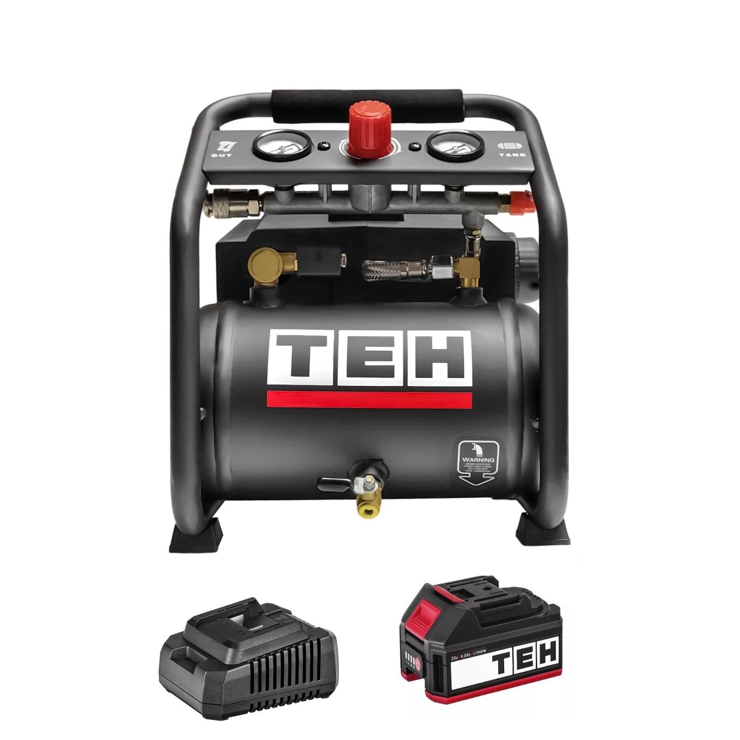 20v Cordless Air Compressor 30 L/min flow rate and 0.7 MPa 3-liter tank, 280W motor , and 2800 rpm speed