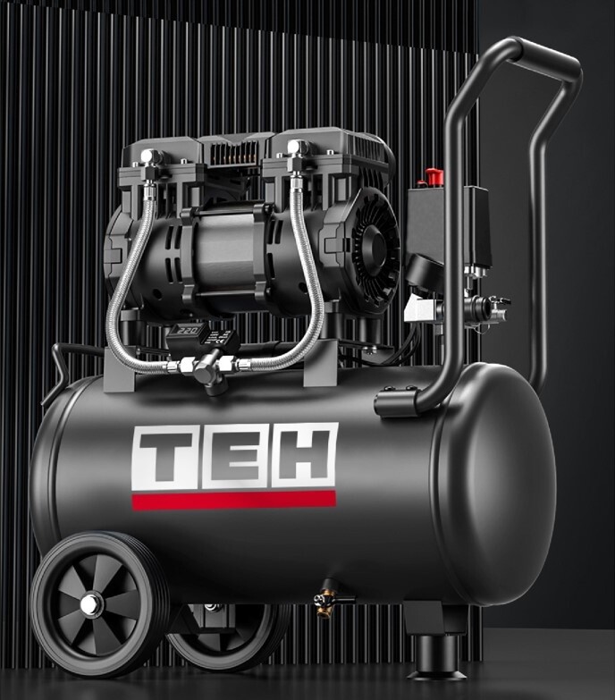 TEH TAC24L 24L Oil-Free Air Compressor | 8 Bar | 250 L/min | Dual Gauge | Home &amp; Light Trade