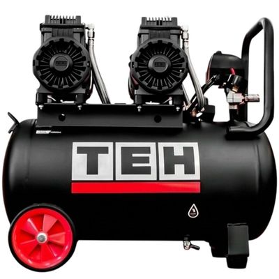 TEH 50L Oil-Free Air Compressor Twin Motor 3000W | Low Noise, Portable Workshop Compressor | Free UK Delivery