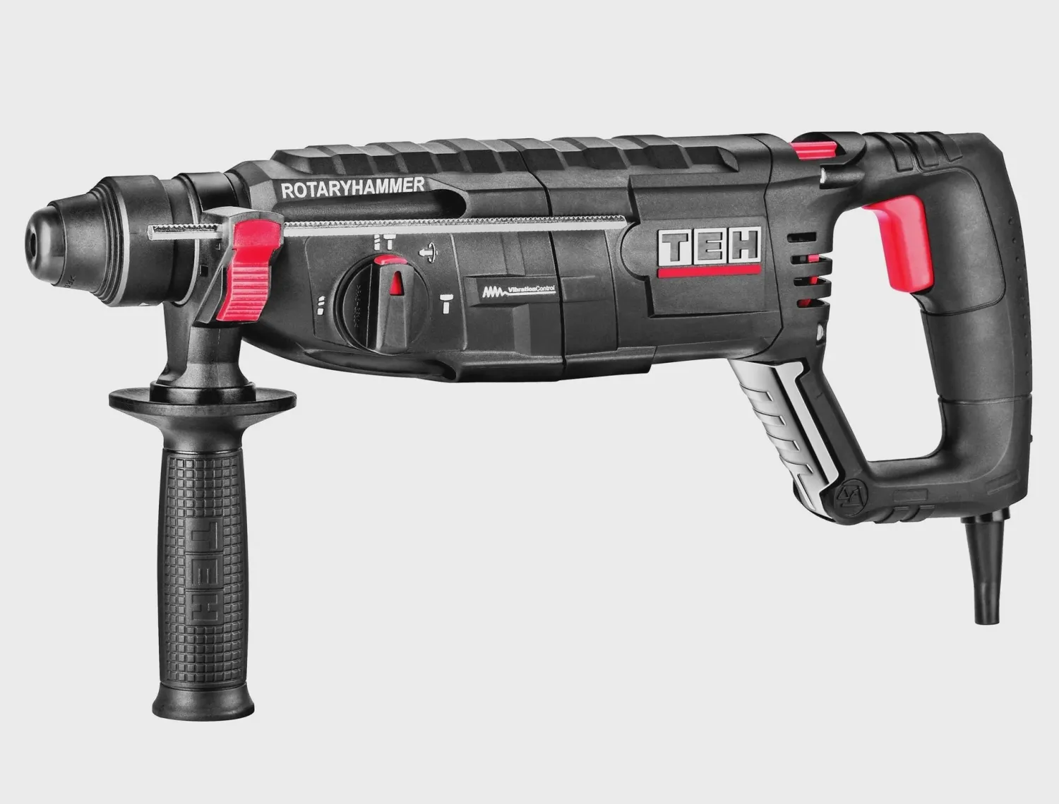 TEH Rotary Hammer Drill 800W SDS-Plus Light TH2609, black and red power tool with ergonomic grip and control buttons.