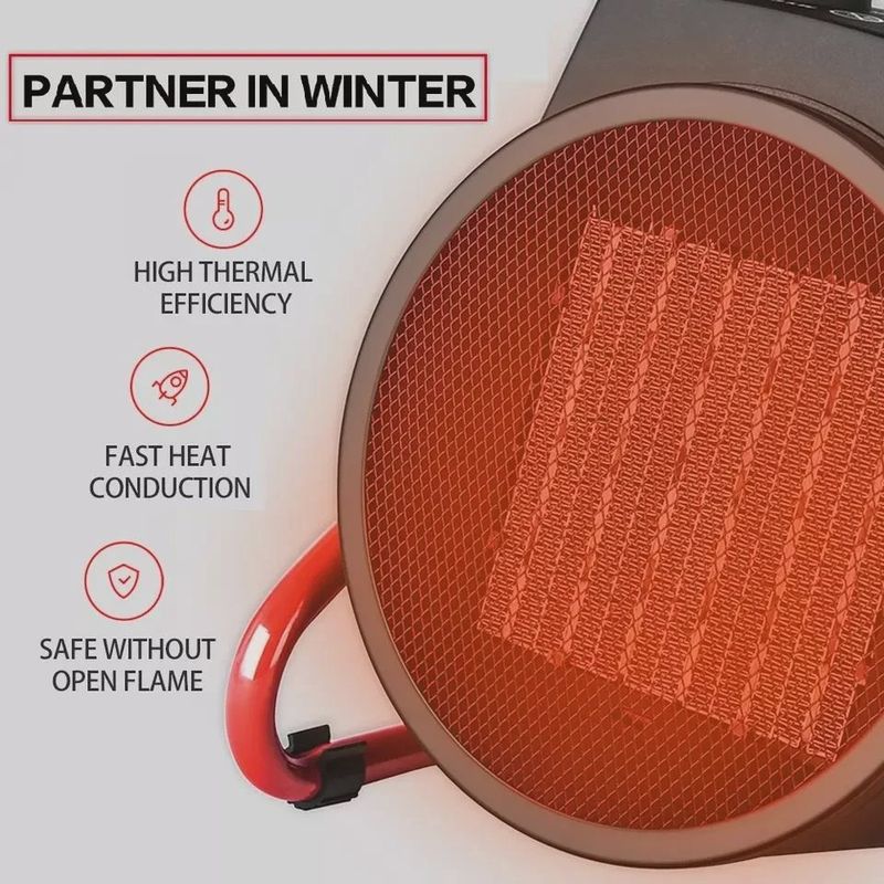 TEH 2KW Electric Fan Heater | 3 Heat Settings | 120° Adjustable | Overheat Protection | Home Office &amp; Workshop