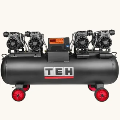 TEH TAC130L 130L Oil-Free Air Compressor — Quad Motor 8HP — 400 L/min — 8 Bar — Industrial &amp; Bodyshop