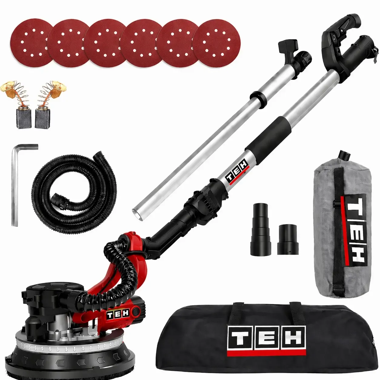 Dustless Drywall Sander with LED Light and Telescopic Handle – 880W Electric Wall Sander
