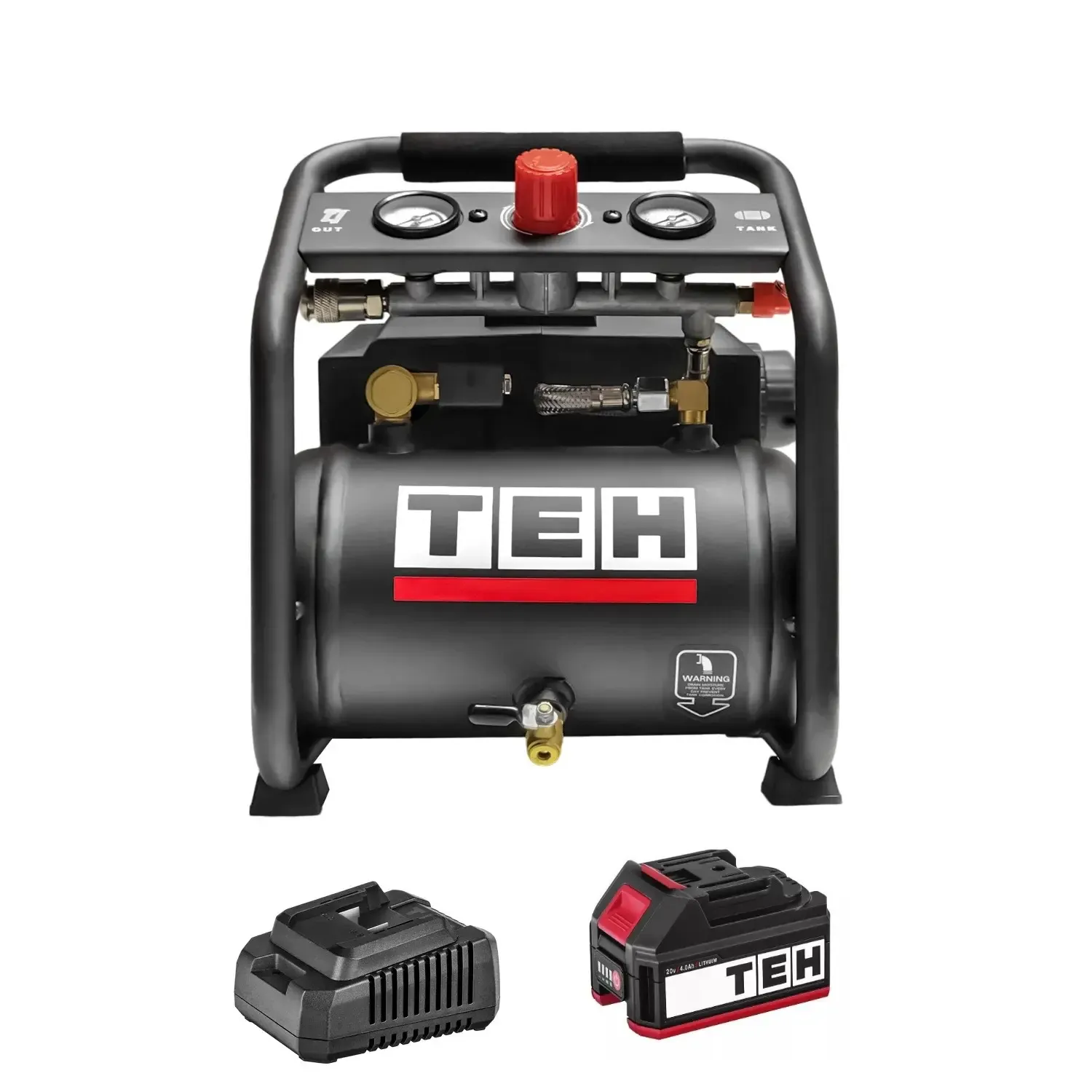 TEH LAC3L Cordless Air Compressor — 3L — 7 Bar — Tyre Inflation &amp; Emergency Roadside Use — Starter Kit