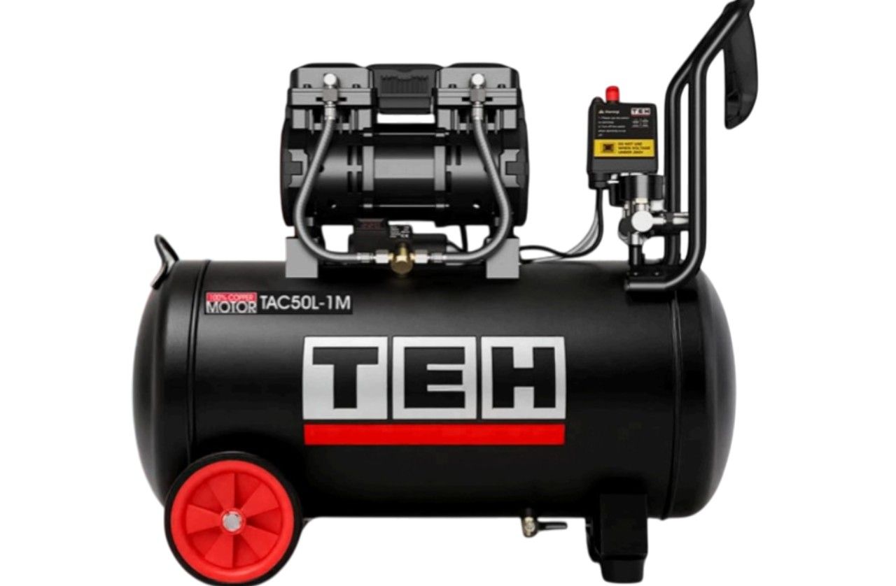 TEH 50L Air Compressor 1500W Oil-Free Portable Dual Gauge Workshop UK