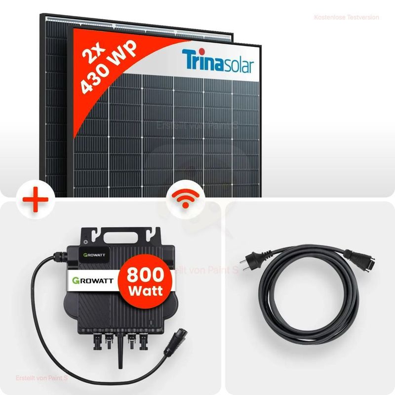 Balkonkraftwerk 800Watt Photovoltaik Solaranlage Growatt®