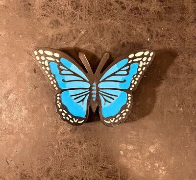 Butterfly Jewelry , Trinket, or Storage Box Blue, White, and Black