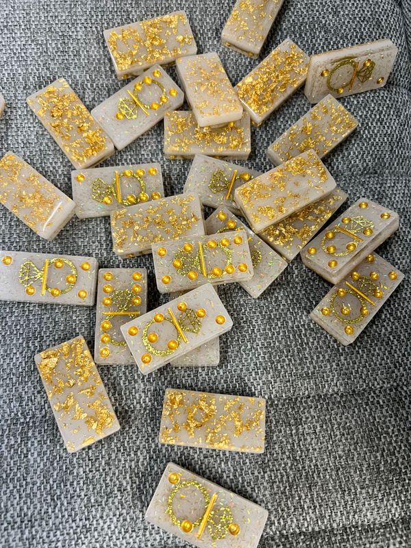 Gold Diamond Ring and Gold Flakes Infused Dominoes