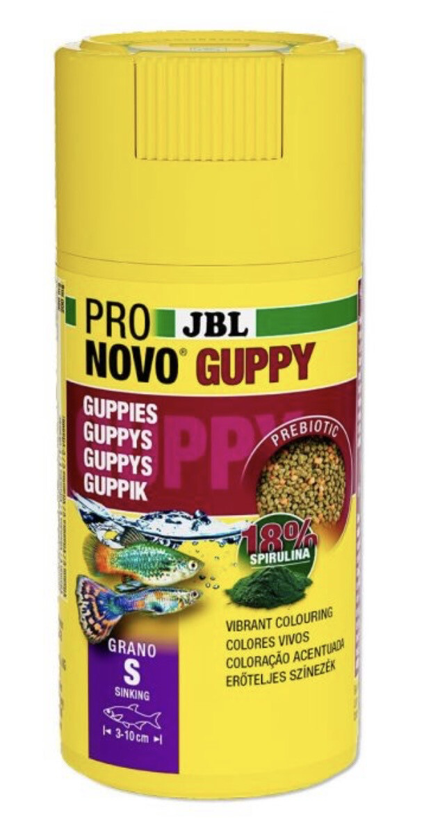 JBL PRONOVO GUPPY (grano S) 100ml click, alimento vivíparos