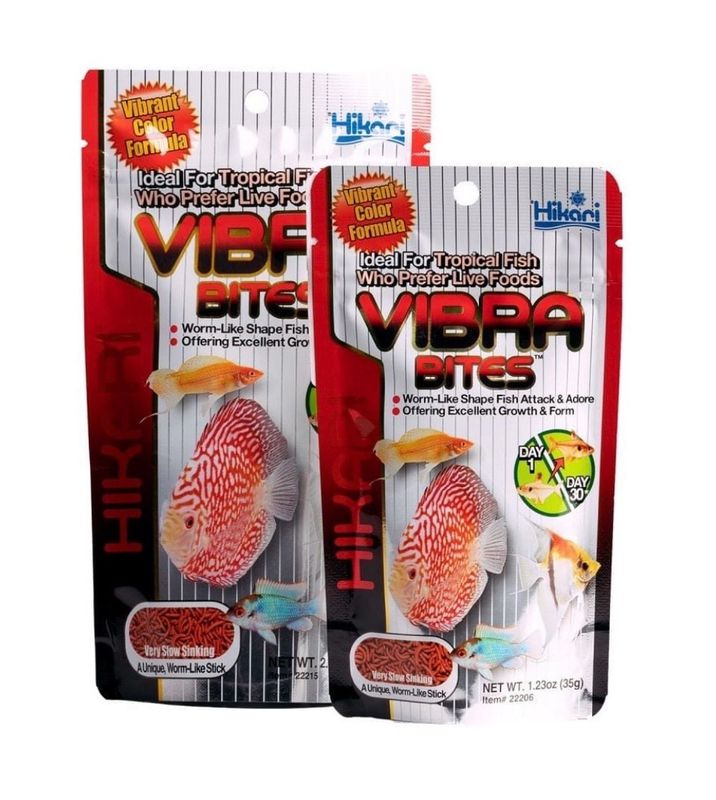 Hikari Vibra Bites 35g – Alimento Premium en Forma de Larva para Peces Tropicales