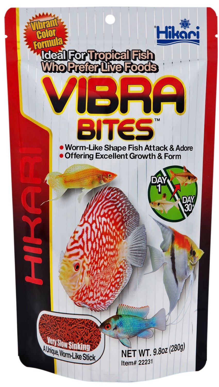 ? Hikari Vibra Bites – 280 g (Sticks lentos hundibles para peces tropicales)