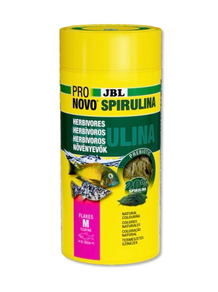 ? JBL ProNovo Spirulina Flakes M 1000 ml – Alimento en escamas con espirulina para peces herbívoros