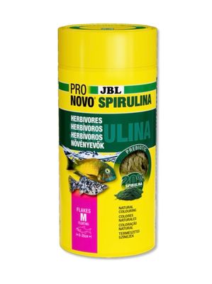 ? JBL ProNovo Spirulina Flakes M 1000 ml – Alimento en escamas con espirulina para peces herbívoros