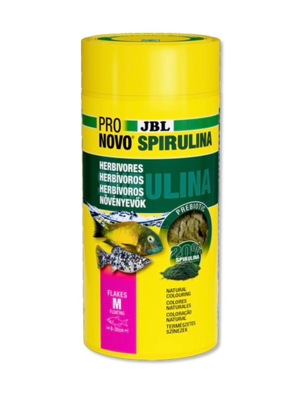 ? JBL ProNovo Spirulina Flakes M 1000 ml – Alimento en escamas con espirulina para peces herbívoros