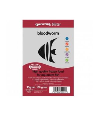 ❄️ Gamma Bloodworm 100 g – Larva roja congelada 