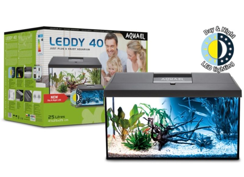 ? Set Acuario Leddy 75 Negro Day & Night
