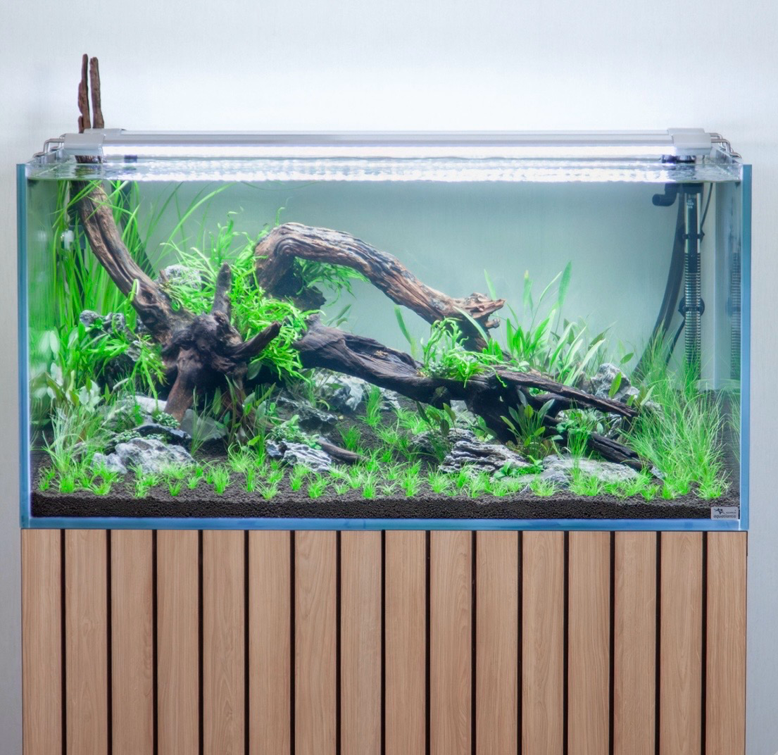 ? Acuario Prestige Ultra 100 Madera y Blanco — Aquatlantis