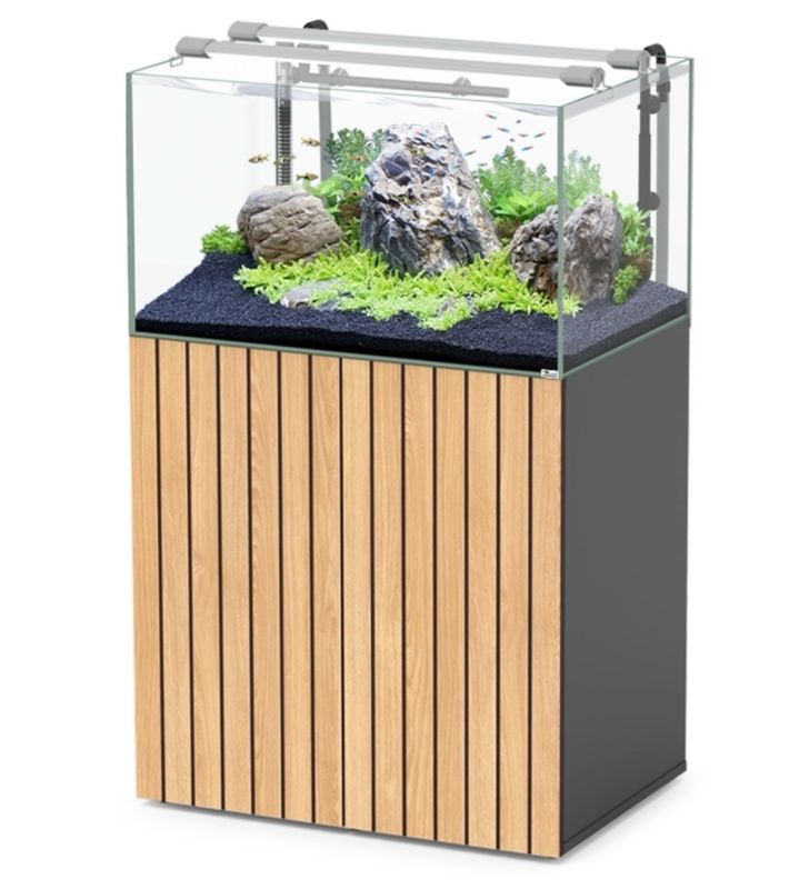? Acuario Aquascape Ultra 80 madera y negro — Aquatlantis
