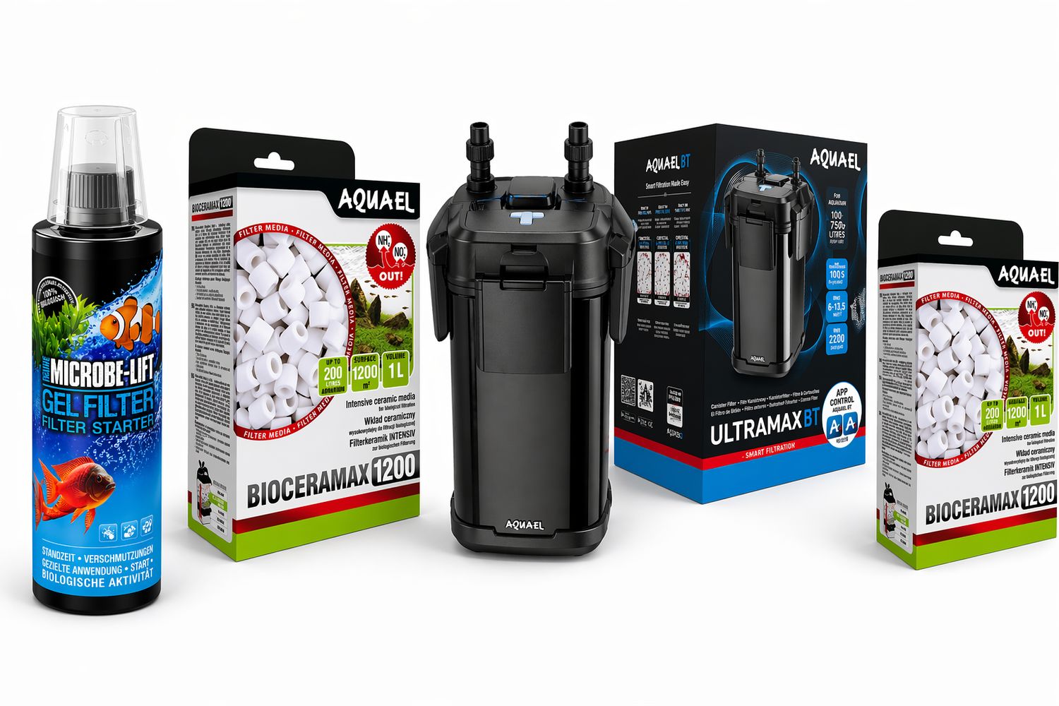 ? Pack Filtración Pro Acuario – Ultramax BT + Bioceramax + Bacterias | Agua Cristalina desde el Primer Día