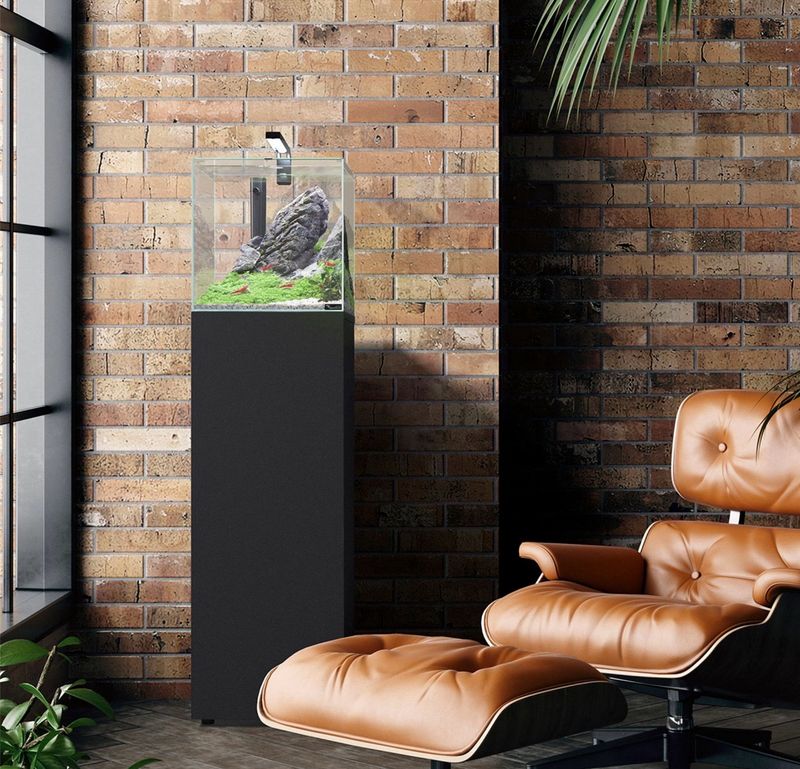 ? Aquatlantis KUBUS 33 Negro + Mesa | Acuario Completo con LED y Filtro ?✨