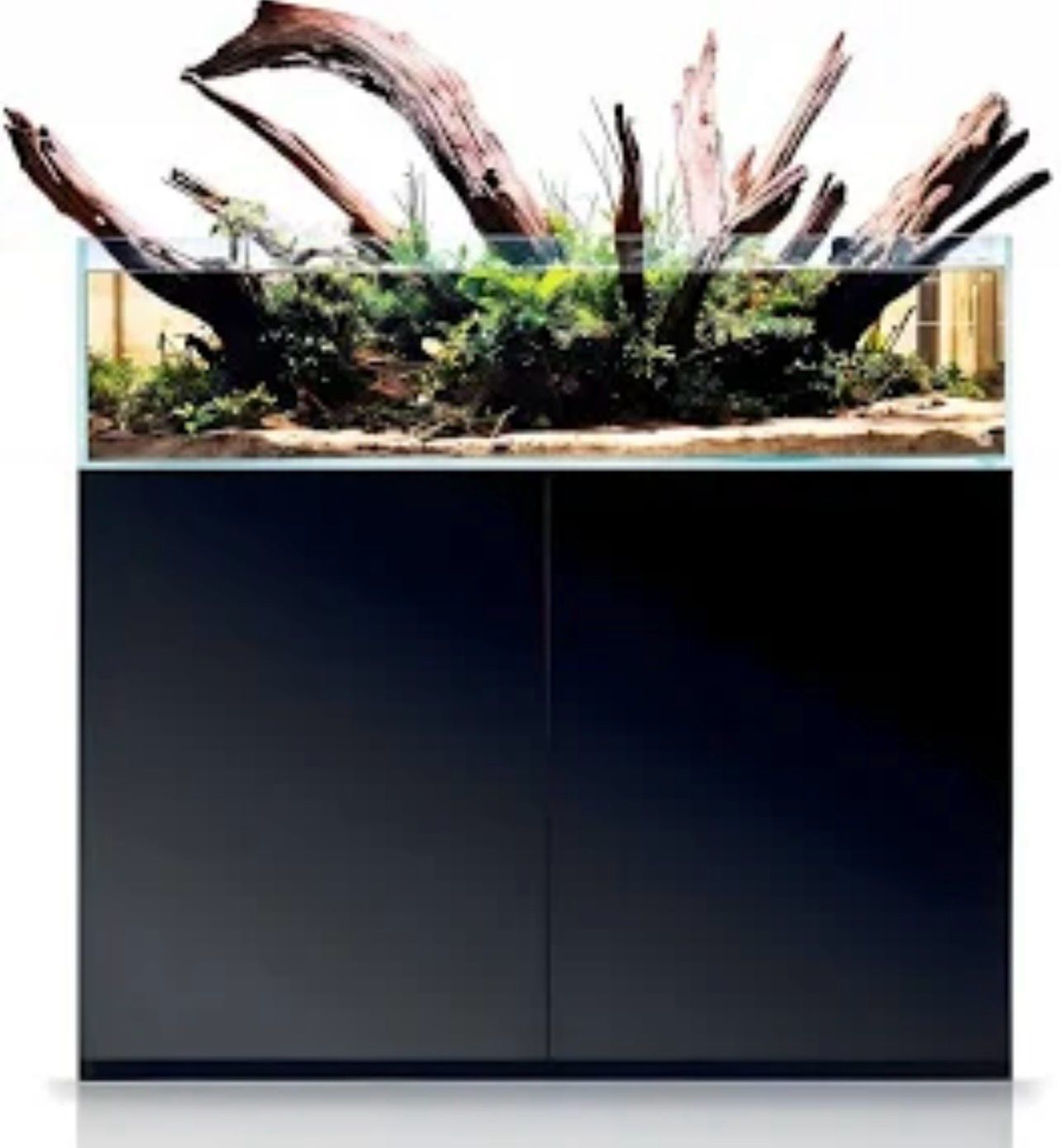 ? Blau Gran Cubic Experience SHALLOW 122 + Mueble Negro | Acuario Óptico 183 L · 122×50×30 cm ??