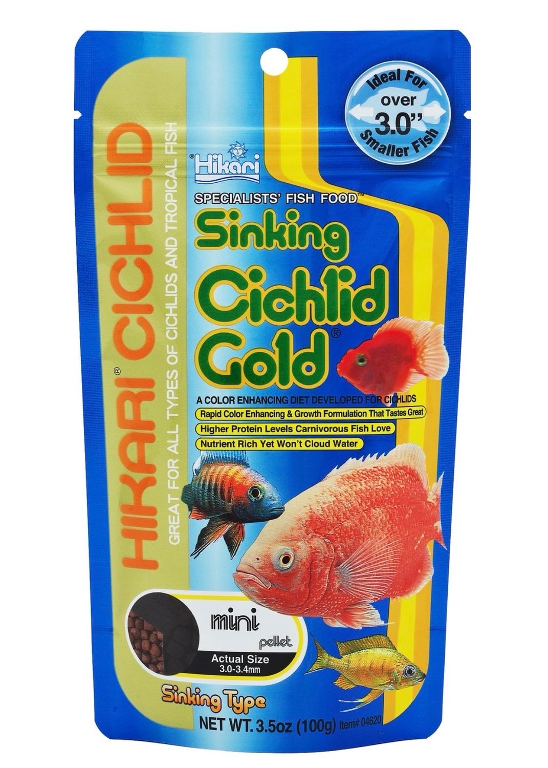 ? Hikari Cichlid Gold Sinking Mini 100 g | Alimento para Cíclidos