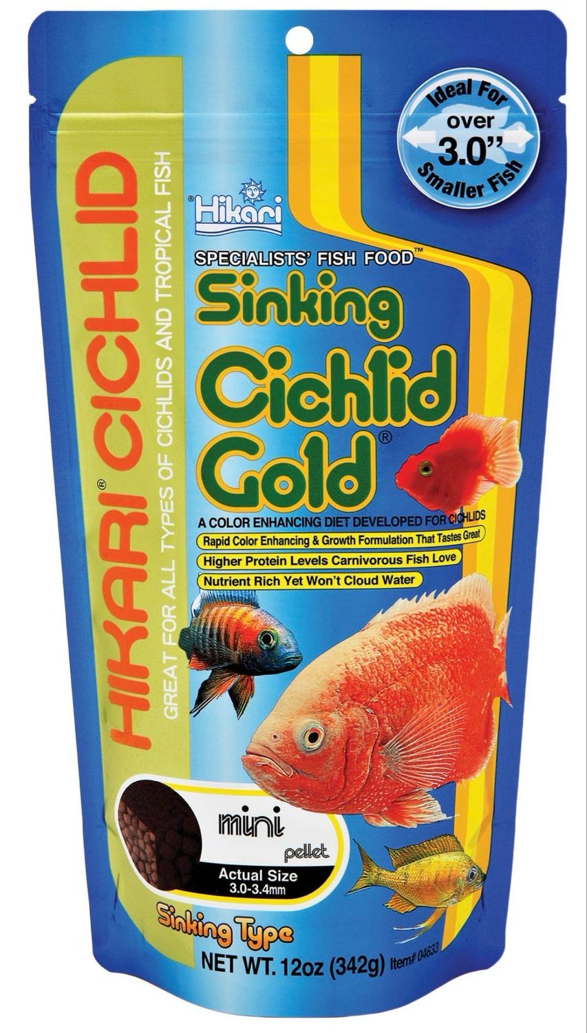 ? Hikari Cichlid Gold Sinking 342 g | Alimento Hundible para Cíclidos