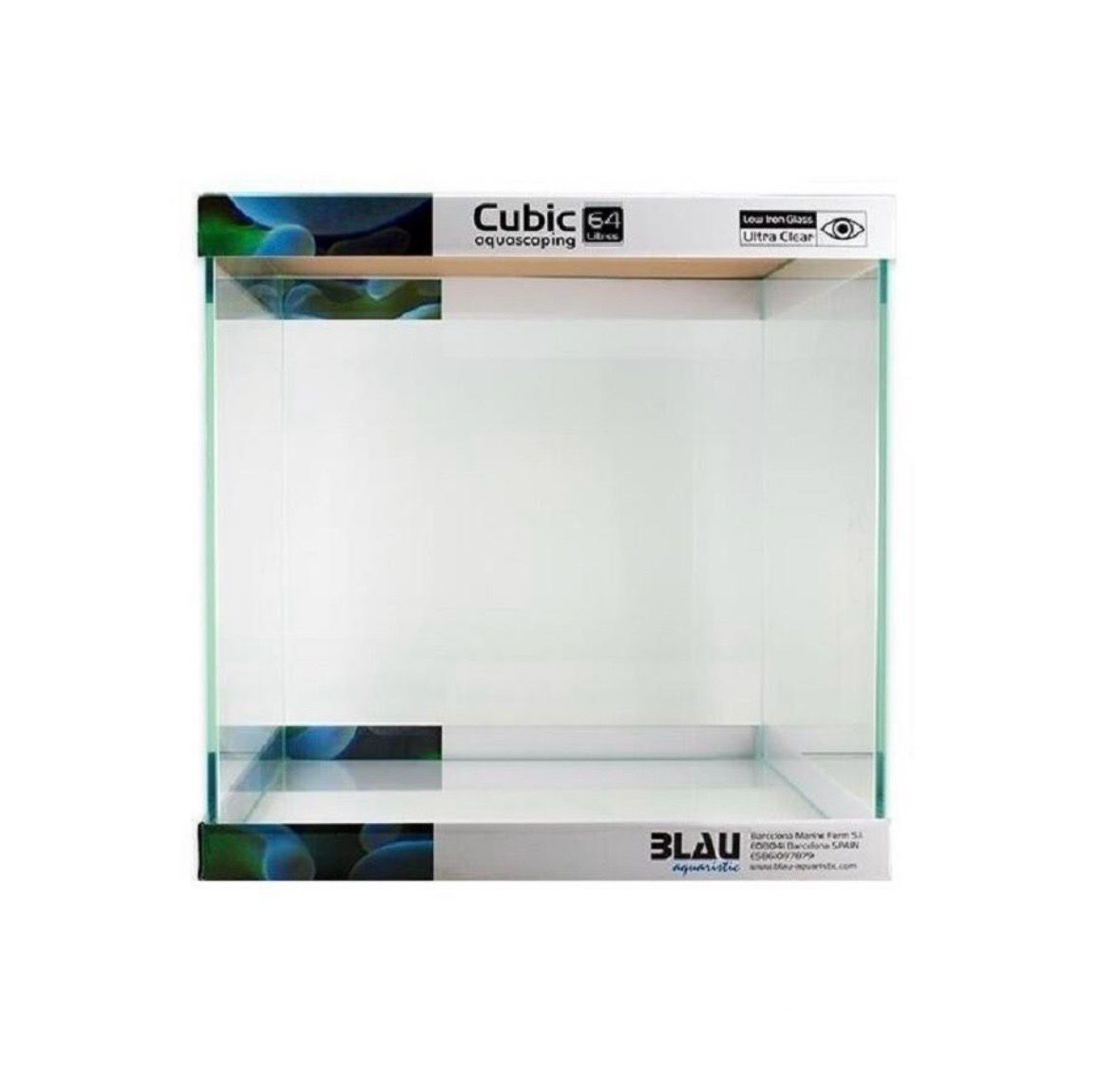 ? BLAU Cubic Experience 64L – Acuario panorámico 40 × 40 × 40 cm